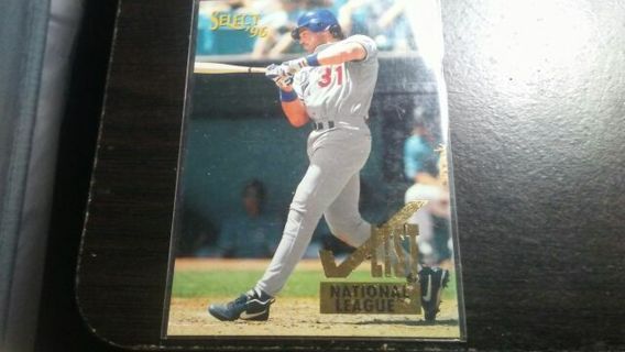 1996 PINNACLE SELECT N.L. CHECKLIST MIKE PIAZZA LOS ANGELES DODGERS BASEBALL CARD# 199