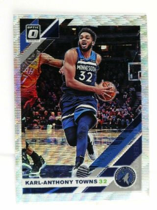 KARL ANTHONY TOWNS #131 2019-20 OPTIC SILVER WAVE PRIZM TIMBERWOLVES