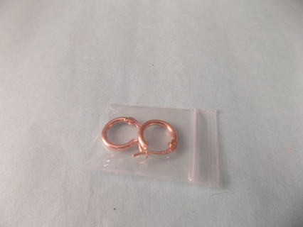 1/2 inch wide rose gold hoop earrings # 2 lock latch style