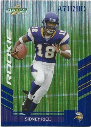 2007 SCORE SIDNEY RICE ATOMIC REFRACTOR ROOKIE CARD