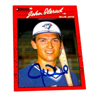 Autographed 1990 Donruss John Olerud Rookie #711, Toronto Blue Jays