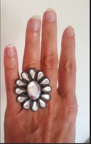 Large Blingy Ring (size 6-adjustable)