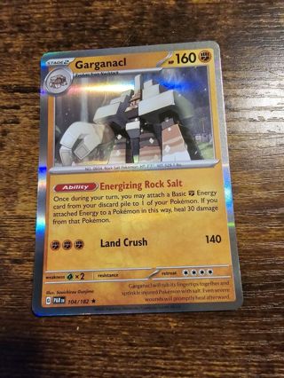 Pokemon Garganacl 104/182 holo rare card