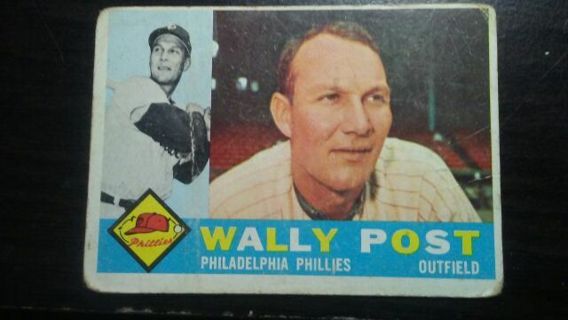 1960 TOPPS WALLY POST PHILADELPHIA PHILLIES BASEBALL CARD# 13