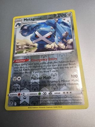 Pokemon Metagross reverse holo rare card 119/195