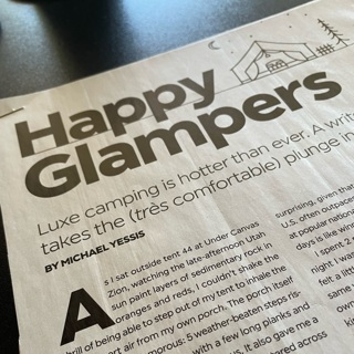 One Article on Glamping!! Free Shipping!!