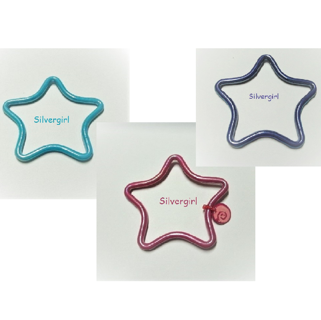  New Vintage Shimmering Plastic Star Childs Bracelet Choose  Pink - Aqua - Purple