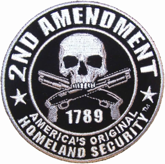 1 NEW 2nd Amendment IRON ON PATCH AMERICA'S ORIGINAL Domestic Round Patch Skull Guns FREE SHIPPING