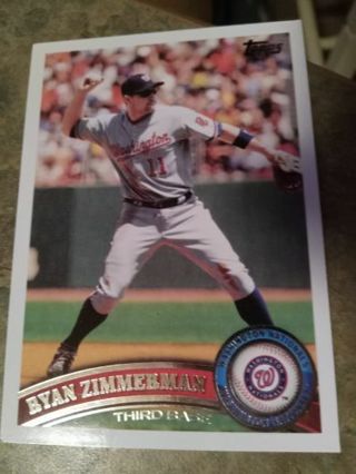 2011 TOPPS RYAN ZIMMERMAN WASHINGTON NATIONALS BASEBALL CARD# 660