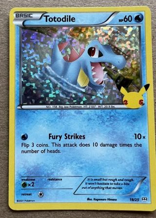 NM Ultra McDonald's 25th anniversary Totodile Pokemon card TCG