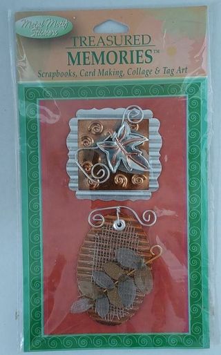 Treasured Memories Layered Metal Stickers for Scrapbooks / Journals / Greeting Cards etc.