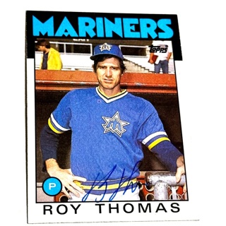 Roy Thomas Signed 1986 Topps #626 Card Seattle Mariners Auto AU