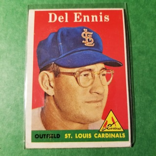  1958 - TOPPS EXMT - NRMT BASEBALL - CARD NO. 60 - DEL ENNIS -  CARDINALS