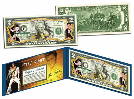 ELVIS PRESLEY LIMITED EDITION "SIGNATURED" "THE KING" LEGAL TENDER U.S. $2 BILL!