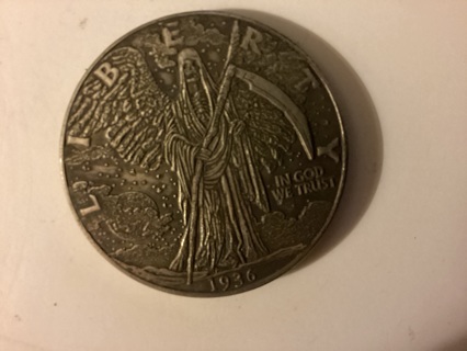 LIBERTY GRIM REAPER ONE DOLLAR COIN dated 1936