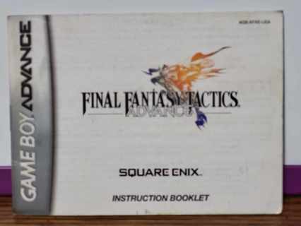 GB Advance Final Fantasy game booklet