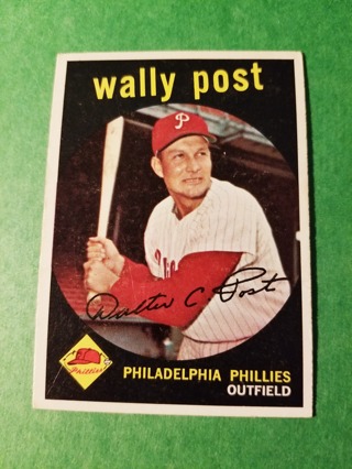 1959 - TOPPS EXMT - NRMT BASEBALL - CARD NO - 398 - WALLY POST - PHILLIES