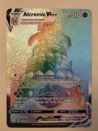 Alcremie vmax 073/072 secret rare holo nm pokemon