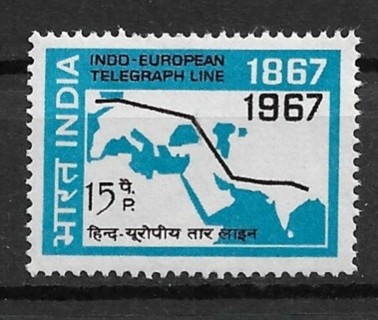 1967 India Sc456 Indo-European Telegraph Centennial MNH