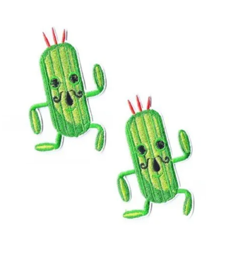 2 VIDEO GAME PATCHES CACtus game iron on badges appliques easy iron on DIY clothing