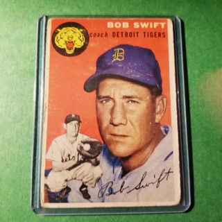 1954 - TOPPS LOW GRADE FILLER BASEBALL - CARD NO. 65 - BOB SWIFT - TIGERS - BV= $25