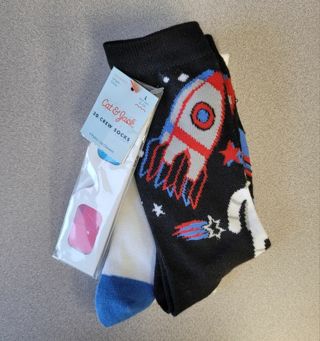 NWT 3D CREW KID SOCKS 4 Pairs