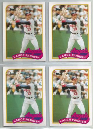 Lot of (4) 1989 Topps Traded Lance Parrish 96T Angels