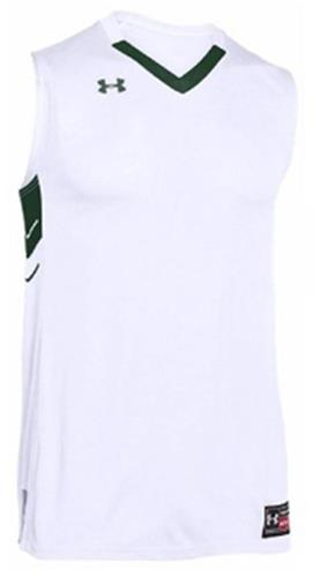  New Under Armour Women's White / Dark Green Crunch Time Basketball Jersey Sz Large 