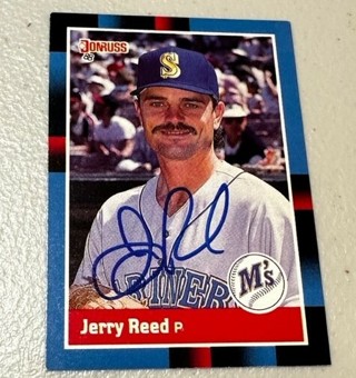 Autographed 1988 Donruss Jerry Reed Baseball Card #517 Mariners