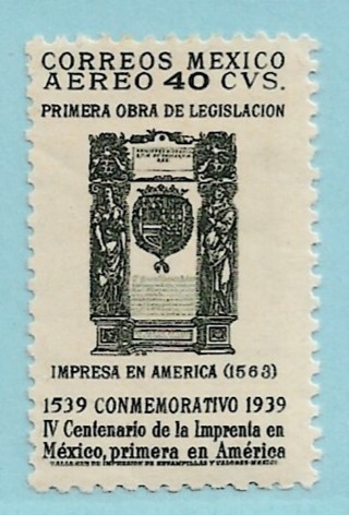 1939 Mexico Sc98 First Work of Legislation Printed in America MH