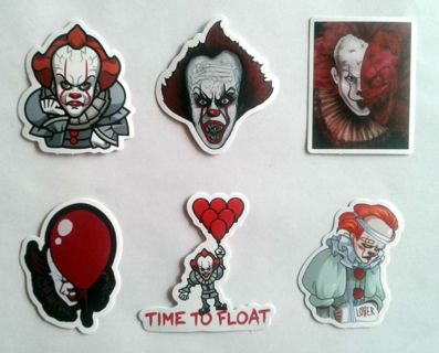 Six Vinyl Stickers From The Horror Movie IT #3