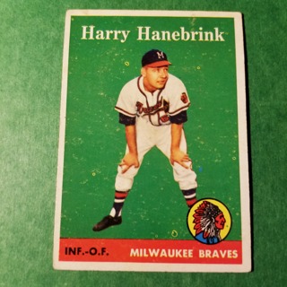 1958 - TOPPS BASEBALL CARD NO. 454 - HARRY HANEBRINK - BRAVES