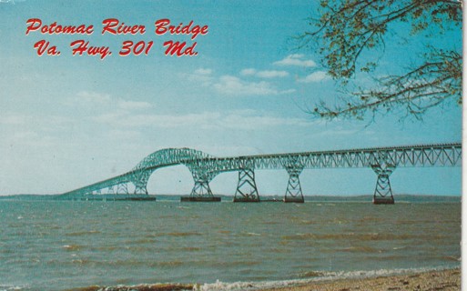 Vintage Used Postcard: A: Potomac River Bridge, Maryland/Virginia