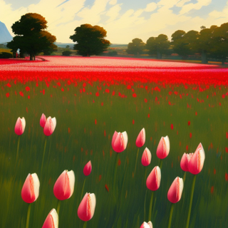 Listia Digital Collectible: A Sea of Red Tulips