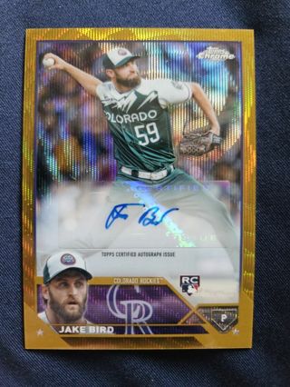 2023 Topps Chrome Update Rookie Auto Gold Wave Refractor Jake Bird