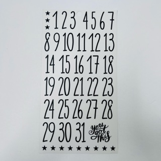 Black Numbers Sticker Sheet You’ve Got This 
