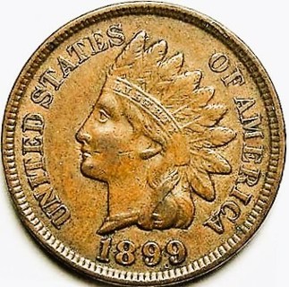 1899 Indian Head Cent, Used, Bold Date, Proud Coin, Insured, Refundable. 