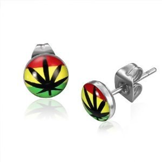 NEW Rasta Colors Earrings Marijuana Leaf Ganja 420 Jewelry cannabis 