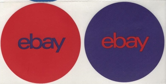 10 Round 3" eBay Stickers Red Purple