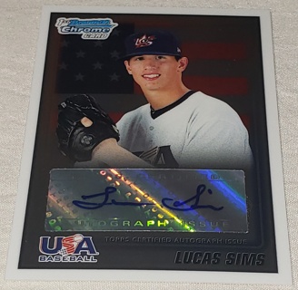  2010 ⚾ 1st Bowman Chrome USA Lucas Sims Autograph ROOKIE #USAA-19 Cincinatti Reds⚾ 