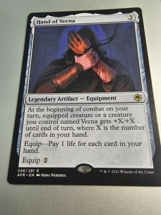 Magic the gathering mtg Hand Of Vecna rare card Forgotten Realms