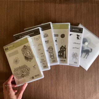 Tiered Auction- Modern acrylic cling stamps Halloween sets—>GIN for all 6 sets!