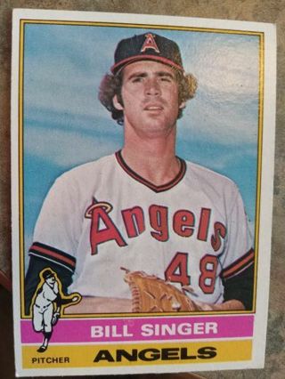 1976 TOPPS BILL SINGER CALIFORNIA ANGELS BASEBALL CARD# 411