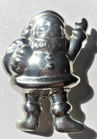 Vintage Taxco Sterling Santa Silver Christmas Ho Ho Ho925