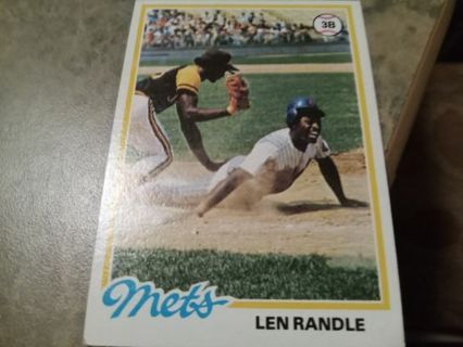1978 TOPPS LEN RANDLE NEW YORK METS BASEBALL CARD# 544