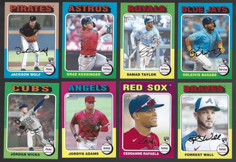 2024 Topps Heritage 8 different rookie Cards - 1975 design - All Listed