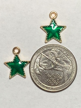 GREEN CHARMS~#38~SET OF 2 CHARMS~FREE SHIPPING!