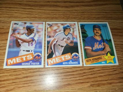 1985 Topps Baseball George Foster #170 & Keith Hernandez #80 & All Star #712,Mets,Mint,Free Ship!