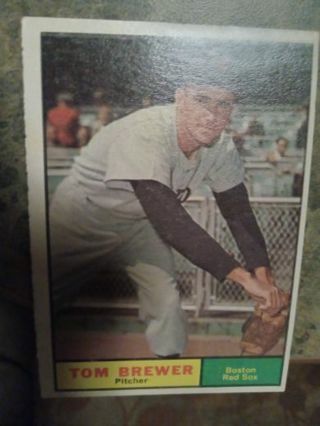 1961 TOPPS TOM BREWER BOSTON RED SOX BASEBALL CARD# 434