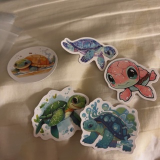 5 turtle stickers 